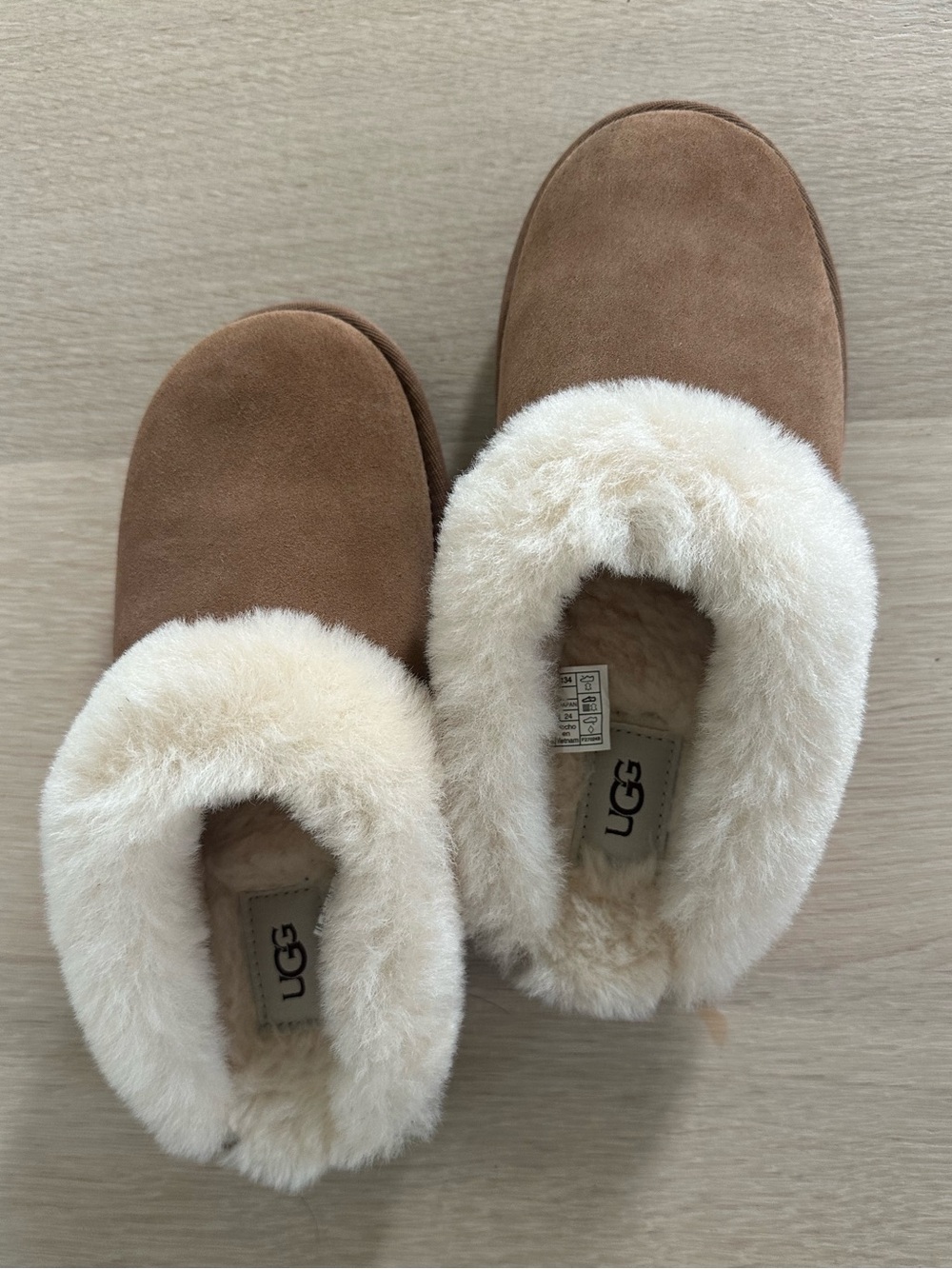 UGG Nita Chestnut Suede Shearling-Lined Slippers
